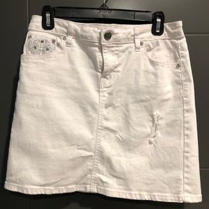 Earl Jeans White Denim Mini Skirt